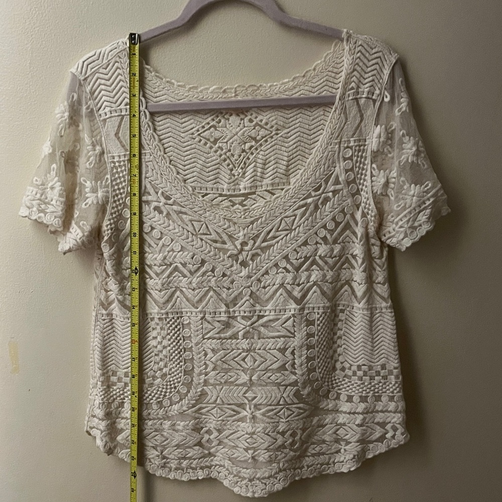 Meadow Rue Cream Embroidered Blouse - Picture 7 of 7